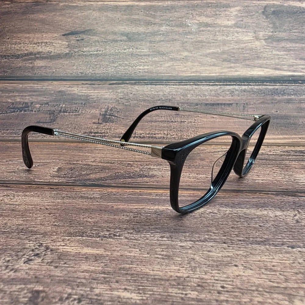 Valerie Spencer 9344 Eyeglasses Black Silver Cat Eye 51-15-140 Frames